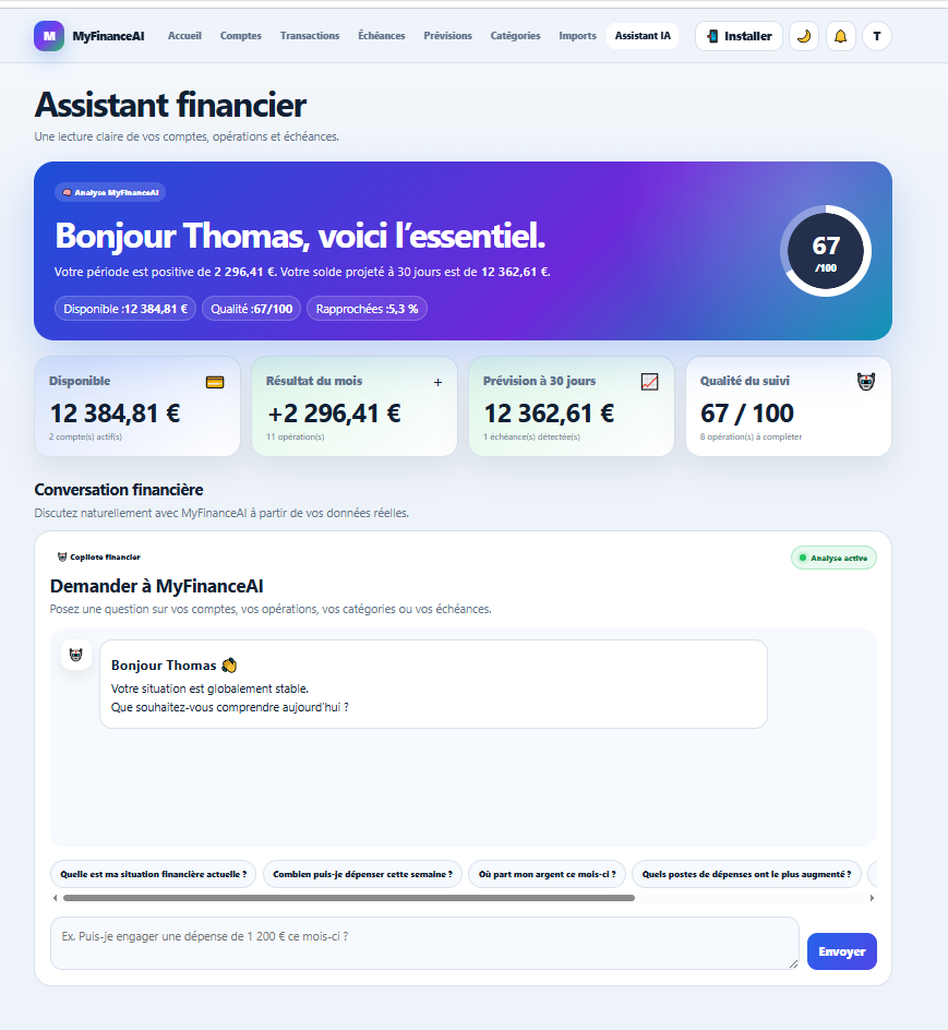 Assistant financier MyFinanceAI